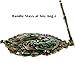 Ivenf Vintage Handheld Metal Oval Make-Up Mirror, Peacock Closed Tail, Bronze