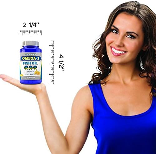 Fish Oil Omega 3 1500mg Supplement Small SoftGel Capsules with 800mg DHA and 600mg EPA - Triple Strength Lemon Flavored Pharmaceutical Grade Pills to Help Lower Triglycerides by NutriPharm Labs