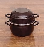 Enamel Mussel Pot in Black
