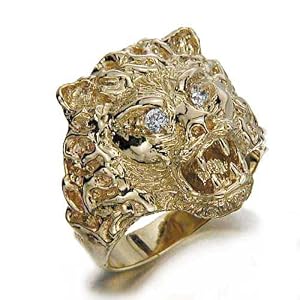 Gioie Unisex Ring in Yellow 18k Gold with White Cubic Zirconia, Size 11, 24 Grams