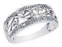 Antique Vintage Diamond Band in 14K White Gold