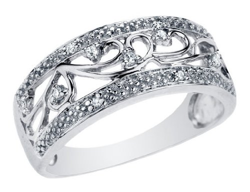 Diamond Antique Vintage Band in 14K White Gold