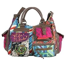 Hot Sale Desigual Handbags Bols Bruselas 31X5052 Shoulder Bag,Verde Aturquesado,One Size