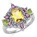 14K Endicron 3.65 Carat Multi Gemstone Sterling Silver Ring