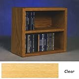 Solid Oak CD Floor Shelf or Wall Mount Cabinet - 2 Shelf - Holds 64 CDs (Clear) (12.75H x 14.5