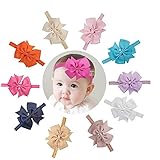 YISYO ベビーヘアバンド ヘアリボン　ヘアカチューシャ　ヘアアクセサリー 髪飾り 新生児 赤ちゃん 出産祝い 内祝い お宮参り 誕生日 100日記念 こどもの日 記念撮影 プレゼント (10色セッ