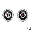 FPJ Irresistible Earrings With Precious Stones - Genuine Clean Diamonds, Garnets and Onyxes Beautifully Designed in 14K White Gold. Total item weight 10.0g Length 19mm