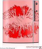Sony PS3 Skin Big Kiss Lips Red on Pink