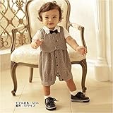Goodparty 男の子 子供服 ベビー ロンパース フォーマル 出産祝い 入園式 ベスト付き 2点セット 90cm