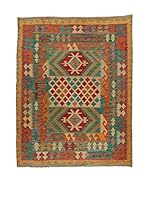 Design Community By Loomier Alfombra Kelim Kaudani (Verde/Multicolor)