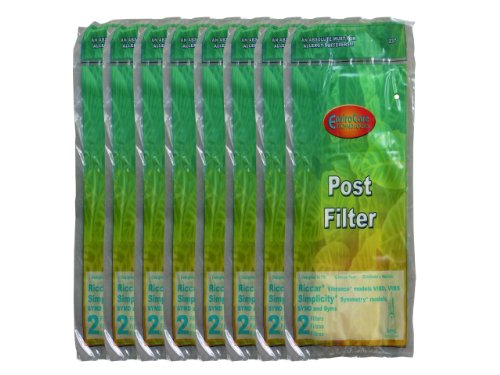 (8 set of 2) Riccar Vibrance VIBD, VIBS and Simplicity, commercial Symmetry Upright Vacuum Filter, RVF-2, RVF2, SSF-2 , SSF2,VIBCLNT, VIBCL, VIBPNT & VIBP, SYMPNT, SYMP (HEPA), SYM, SYMUSA, SYMCLNT, SYMCL, SYMS, SYMD, SYMCNT, SYMC, VIBCNT & VIBC, B503-3500, Vacuum Cleaner Allergy Post Filter
