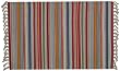 100% Cotton Flat Weave Multicolored Striped Rug 2 X 3