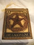 Barn Star Live Laugh Love Country Wall Art Sign