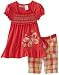 Young Hearts Girls 2-6x Butterfly Embroidery Jersey with Plaid Bermuda Pant Set, Pink Tuba, 2T Young Hearts Girls 2-6x Butterfly Embroidery Jersey with Plaid Bermuda Pant Set, Pink Tuba, 2T