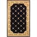 Fleur-de-Lis Black Wool Rug - 8'6x11'6
