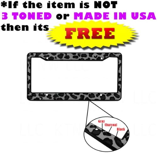 AJ WORLDWIDE Plastic Animal Print License Plate Frame Made in USA- Leopard Snow