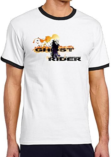 Men Ghost Rider Crew Neck Ringer Tees