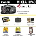 Canon VIXIA HV40 HD HDV Hard Disk Drive High Definition Camcorder With Butterfly Photo Accessory Package Includes 4HR BP-2l12 Battery, 5 Mini DV Tapes, Tripod, Case + Much More
