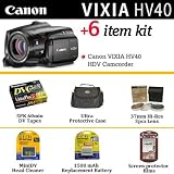 VIXIA HV40 Package 2 - (3 Piece Filter Set 5 miniDV Tapes + much more)