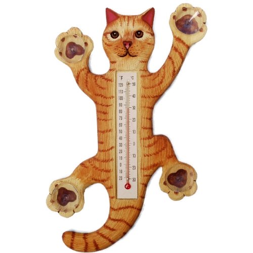 Mercury-free Cat Thermometer - Siamese Climbing Cat by Bobbo