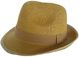 Paper Mesh Summer Fedora Lightweight Golf Hat Trilby Cap Toyo - comes in Black Brown White or Natural