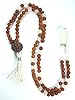 Rudraksha with Cat's Eye Gem Stone of Ketu Meditation Mala Prayer Beads 108+1