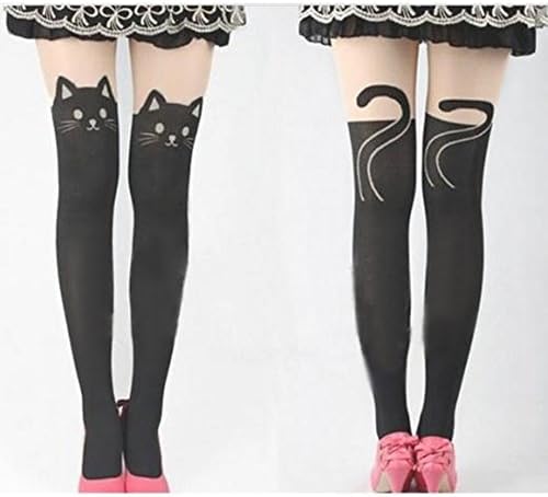 Sexy Girl Cat Tail Gipsy Mock Knee High Hosiery Pantyhose Tattoo