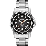 Bulova Men's 98B131 Marine Star Black Dial Bracelet Watch