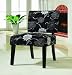 Coaster 902048 Patterned Fabric Upholstery Accent Chair, Black And White Flowers