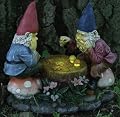 Echo Valley 4185 Checkers Solar Gnome In Full Color,  10 Inches Long and 9.5 Inches Tall