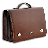 Elegante redolz® Aktentasche U0073 Businesstasche italian style braun