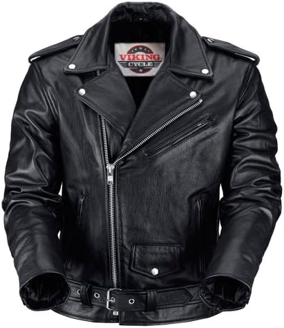 Viking Cycle Angel Fire Leather Motorcycle Jacket (L)