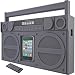 iHome iP4GZ Portable FM Stereo Boombox for iPhone/iPod (Gunmetal)