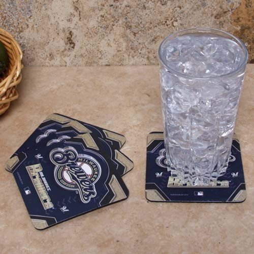 Milwaukee Brewers 4-Pack Sublimated Logo Neoprene Coaster Set