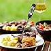 BOGZON Mini Digital Stainless Cooking Thermometer Sensor Prober, Instant-Read Thermometer for Grill, BBQ, Food, Meat, Milk, Candy/Bath Water, LCD Screen, Long Probe, Black