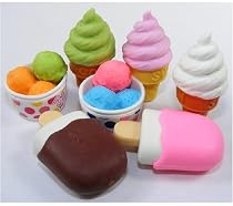 Ice Cream Parlor Japanese Erasers - 7 Pc From Iwako