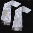 Baptism Stole, or Wide Scarf, with Gold or Silver Lettering, in Spanish