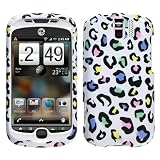 Snap-On Cover Hard Case Skin Protector for HTC myTouch 3G Slide - Colorful Leopard + Free Stars Stripes Silicone Wristband