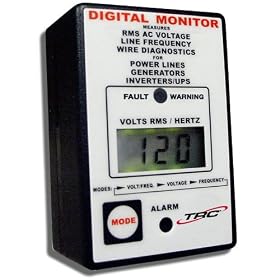 TRC AECM20020-3-012 Electra Check Digital Monitor for All AC Power Sources, Black with White Face