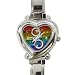 Heart Italian Charm Watch of Gay Pride Rainbow Diamond Female Symbols Flag (Gay, Lesbian, Bi, Bisexual, Transexual, Transgender)