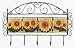 SUNFLOWER 3-D 4 Tile Horizontal Metal Wall Hanger Key Hook Towel Rack *NEW*!