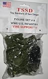 WWII US Army Infantry Fire Support  Plastic Green Army Men: 16 piece set of 54mm Figures 1:32 scale