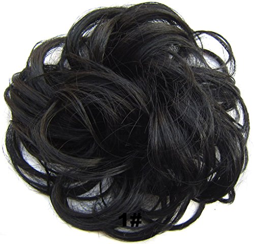 Beauty Wig World Scrunchie Bun Up Do Hair piece Hair Ribbon Ponytail Extensions Wavy Curly or Messy Various Colors
