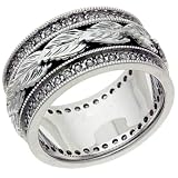 10mm Hand & Machine Assembled Contemporary Diamond Wedding Ring Design, Prong Set With 80 Round .006ct Diamonds. Thickness: 1.90mm
