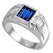 Sterling Silver Men's Ring - 9mm Band Width - 11mm Face Height - Sizes: 9-14