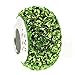 Sterling Silver Simulated Birthstone August Round Green Crystal European Style Bead Charm