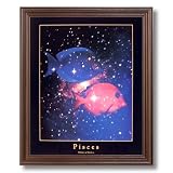 Pisces Fish Zodiac Sign Astrology Home Decor Wall Picture Cherry Framed Art Print
