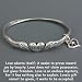 Womens Silver Bracelet, Love Poem (Message), Hearts with Angel Wings, Heart Charm, 3/8