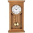 Seth Thomas Newbury White Dial Stained Natural Oak Finish and Wooden Case with Chime Pendulum Wall Clock