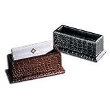 Millennium Leather Croco-textured Cowhide Business Card Holder